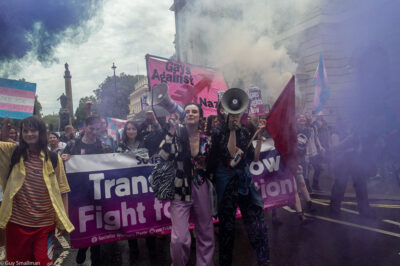 El bloque del Socialist Workers Party en la manifestación de Trans Pride en Londres, julio de 2023.